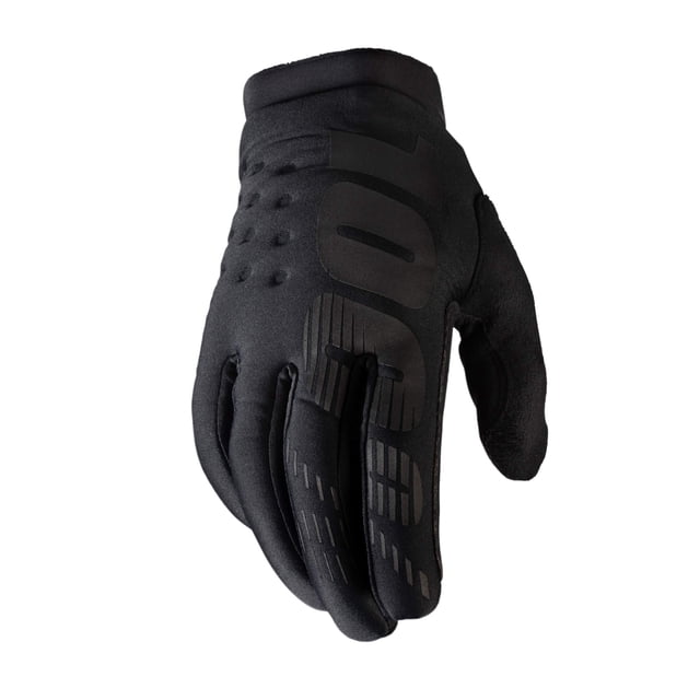 Guantes de motocross y bicicleta de montaña para jóvenes para clima frío 100% Brisker - Equipo de protección para carreras MTB y MX (Youth SM - Negro/Gris)