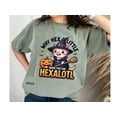 thumbnail image 5 of Cute Halloween Hexalotl T-Shirt, Witch Axolotl with Broom, Funny Halloween Tee, Pumpkin and Bat Design, Spooky Season Shirt, 5 of 10