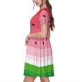 thumbnail image 2 of Fuzoiu Watermelon Print Womens Summer Trendy Short Sleeve Dresses,A Line Flowy Sundresses,Loose Casual Mini Beach Dress with Pockets, 2 of 6