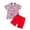 Red, variant on Mercatoo New𝐛orn Boy Baby 𝐆ift Toddler Sets T-shirt Gentlement Tops Shorts Day Fourth of July Baby Boy Outfit