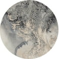 thumbnail image 3 of Nourison Maxell Contemporary Abstract Grey 7'10" x round Area Rug, Plush, Bedroom, Kitchen, Living Room, (8' Round), 3 of 9