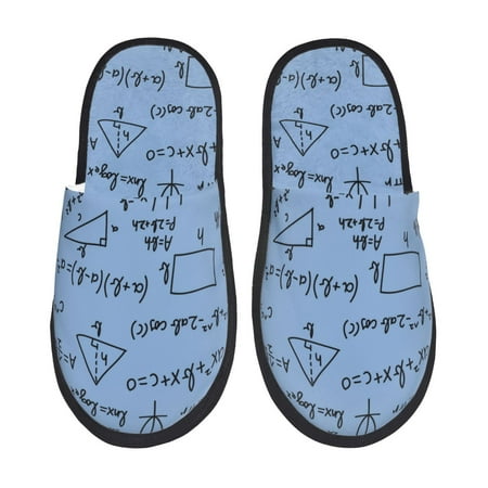 

House Slippers for Women and Men Math Print design Comfy Fuzzy Bedroom Slippers Furry Home Shoes for Indoor Outdoor