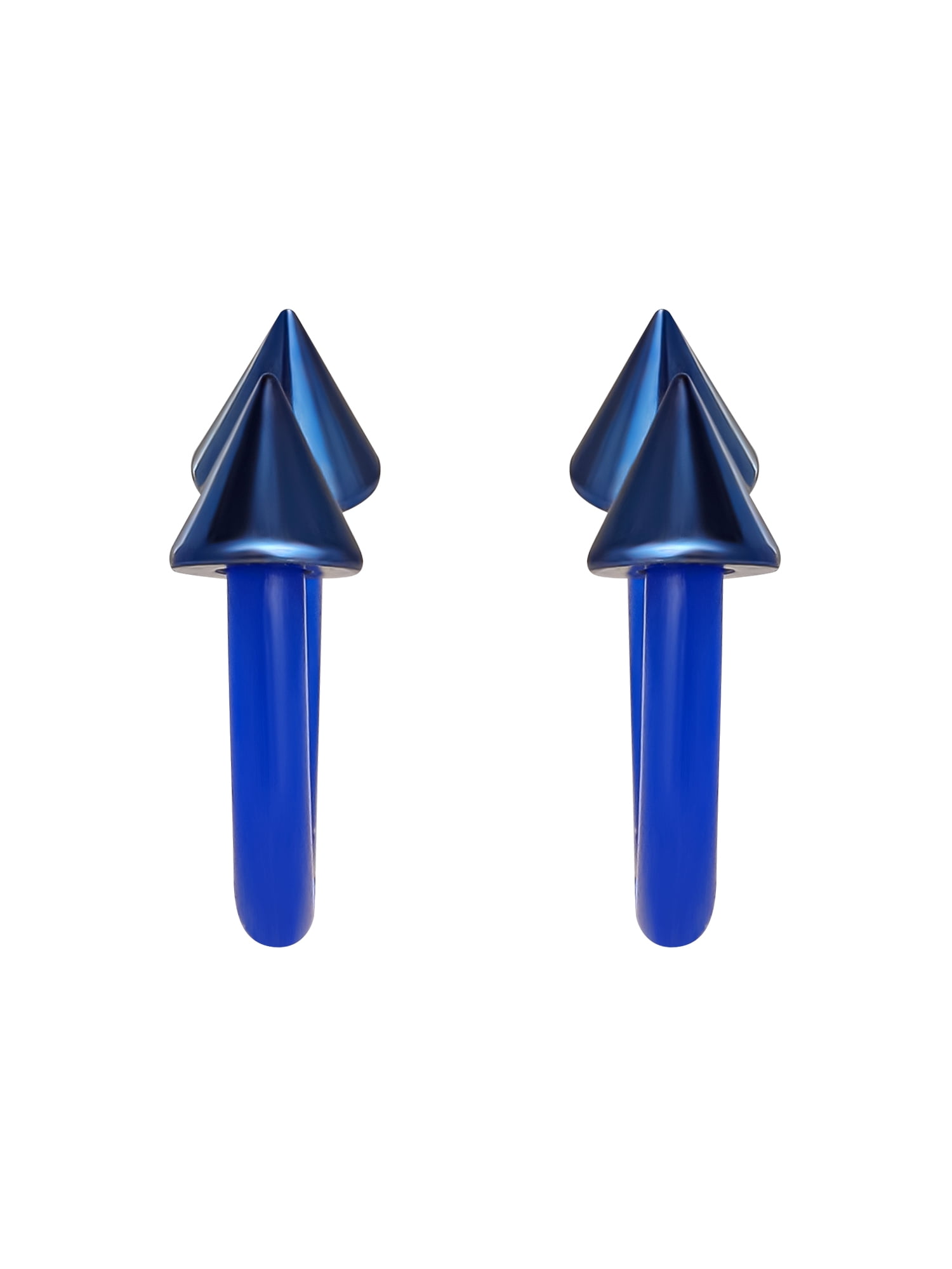 Body Jewelry Women's Basics, Stainless Steel,14-Gauge Circular Barbells in Blue with Anodized Cones