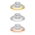 thumbnail image 2 of Arista 1-1/2 Carat T.W. Cushion Swarovski Diamond Split Shank Engagement Ring in Pink plated Sterling Silver, 2 of 2