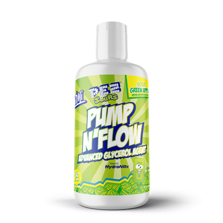 VMI Sports Pump N Flow Advanced Glycerol Agent | Stimulant Free Pre-Workout | Muscle Pumps, Hydration and Performance | Zero Sugar or Artificial Colors | 32 fl oz. 32 servings (PEZ Sour Green Apple)