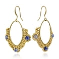 thumbnail image 3 of Oval Chandelier Beads and Lapis Brass Dangle Earrings, 3 of 4