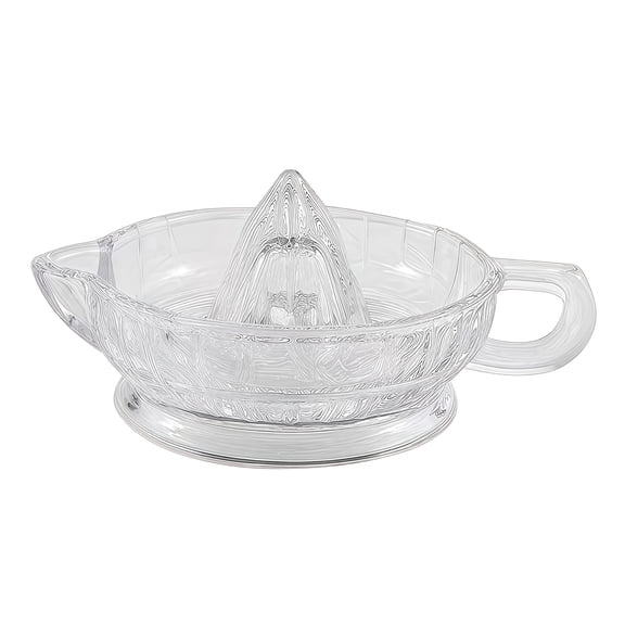 JunJuxs Citrus Juicer Reamer with Handle and Pour Spout, Heavyweight Glass, Clear