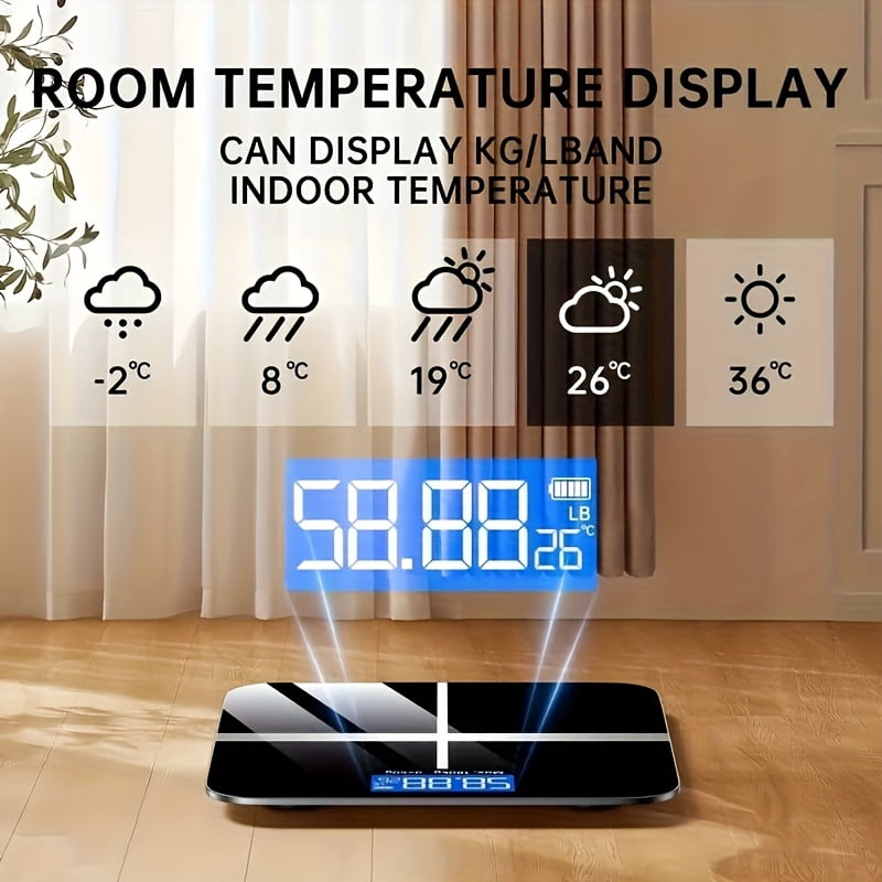 Weight Scale Electronic Scale, 396 Pound Digital Bathroom Scale, High-precision Weight Scale with LCD High-definition Display Screen And Temperature Display (switchable Between KG And Pounds)