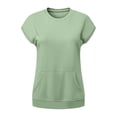 thumbnail image 7 of Admvng Going Out Tops For Women Pocket Detail Short Sleeve Sweatshirt In Fabric S-2XL, 7 of 7