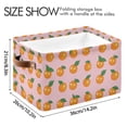 thumbnail image 4 of Yayeee Canvas Storage Basket with Handles for Shelves Fabric Bins Closet Organizer, Cute Oranges, 4 of 8