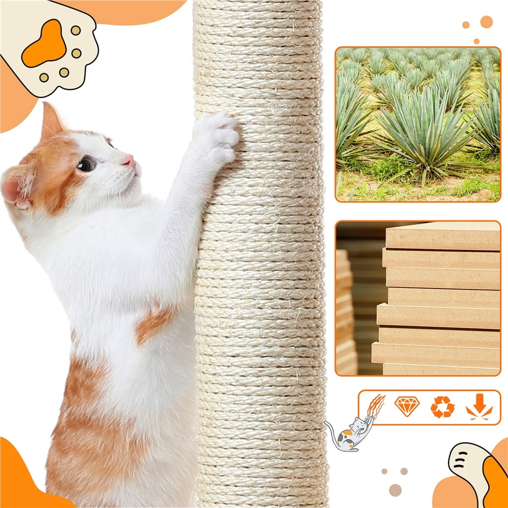 Yaheetech 76.4" Cat Tree Tower with 3 Condos and 2 Baskets, Dark Gray