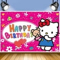 thumbnail image 3 of hello Anime Kitty Happy Birthday Anime Cartoon Theme Backdrops Banner Birthday Party Decor Supplies,5.9x3.6ft, 3 of 4