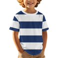 thumbnail image 5 of UACY Striped T-Shirt for Girls, Short Sleeve, Crew Neck (Navy, 6-7 Years), 5 of 7