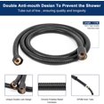 thumbnail image 3 of AIR-Brass Hand Held Shower Head, Luxury High Pressure Showerhead Kit with Wall Connector and Hose Set, for Bathroom Showering System Contemporary Round Style (Matte Black), 3 of 4