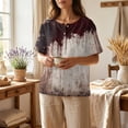 thumbnail image 4 of JULMCOMO Halloween Shirts for Women Cotton Linen Funny Witch Pumpkin Ghost Print Henley Trendy Tunic Tops Holiday Costume Graphic Tees Multicolor M, 4 of 9