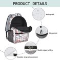 thumbnail image 4 of Baseballs and Game Terms White Backpack for School, Cute School Bag with Adjustable Shoulder Straps and Padded Back, 15.3"x11"x6.7", 4 of 5