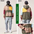 thumbnail image 2 of Sudadera con capucha y cordón de bloque de color para hombre, novedad, sudadera de manga larga, khkai xxl JAMW Sencillez, 2 of 5