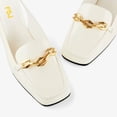 thumbnail image 4 of FSJ Women Elegant Closed Square Toe Chunky Low Heels Slingback Pumps Slip On Loafers Ladies Office Business Shoes Size 4 White, 4 of 6