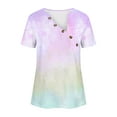 thumbnail image 3 of Yuzhih Short Sleeve Shirts for Women V-Neck Tops Loose Casual Summer Tees Button down Blouses Fashion Summer Tunic, 3 of 5