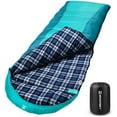 thumbnail image 1 of Bessport Saco De Dormir Invierno | Forro de franela 18 ℉ - 32 ℉ Extremo 3-4 estaciones Clima cálido y fresco Sacos de dormir para adultos Grandes | Ligero, resistente al agua para acampar, hacer mochi, 1 of 5