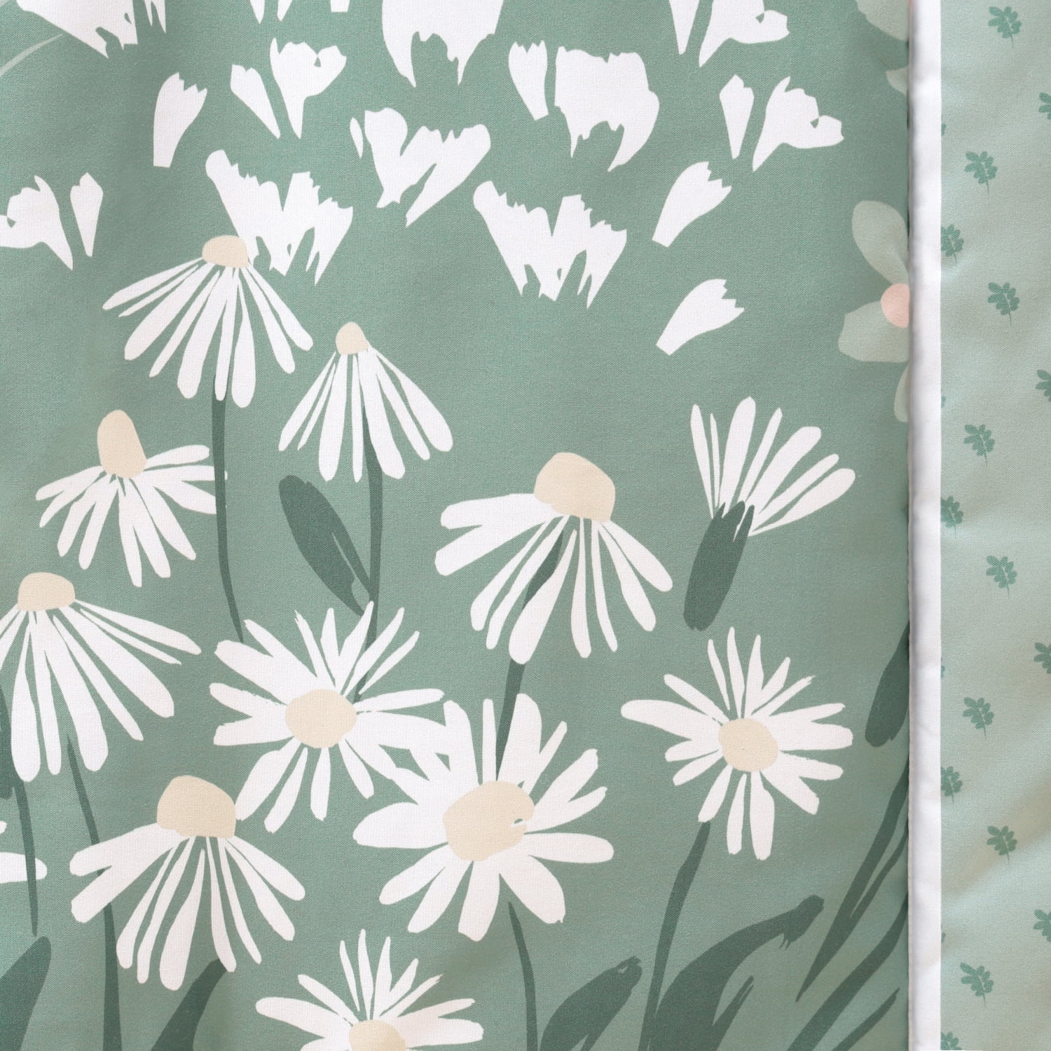 The Peanutshell Crib Bedding Set for Baby Girls, Sage Meadow, 3 Piece