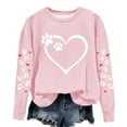 thumbnail image 4 of BVOFAR Sweatshirts for Women Cute Heart Dog Paw Print Pullover Fall Crewneck Long Sleeve Tops Trendy Casual Sweatshirt 2024, 4 of 4