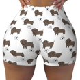 thumbnail image 2 of Balery Dachshund Dog Pantalones cortos de entrenamiento estampados para mujer, sin costuras, ajustados, para gimnasio, yoga, correr, deportes, ejercicio activo, fitness.-X-Large, 2 of 8