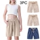 thumbnail image 1 of Odeerbi 2-10 Años Niños Niñas 3 Pcs Verano Algodón Lino Pantalones Cortos Entrenamiento Deportivos Cortos Lindo Color Sólido Pantalones Cortos Suaves Respirables, 1 of 9