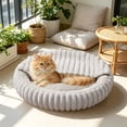 thumbnail image 4 of Round Plush Pet Bed for Dogs and Cats, Semi Enclosed Warm Sleeping Nest, Machine Washable Soft Cotton, 4 of 6