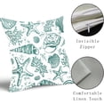 thumbnail image 5 of Nautical Coastal Coral Pillow Covers 18x18 Inch Set of 2 Green Starfish Beach Throw Pillow Covers Farmhouse Cotton Linen Ocean Pillowscase Square Cushion Case for Sofa Bed Couch Outdoor Home Decor, 5 of 6