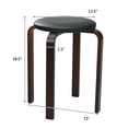 thumbnail image 5 of Costway Set of 4 Bentwood Round Stool Stackable Dining Chair W/ Padded Seat Beige\ Black, 5 of 11