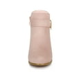 thumbnail image 6 of BLISSFUL STEP Women's Boots Heart Buckle Side Zip Block Heels Ankle Boots Dust Pink 7, 6 of 7