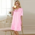 thumbnail image 7 of Royisotas Womens Nightgowns Soft Pajamas Pink Casual Silky Sleeveless House Wear for Womens, 7 of 7