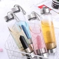 thumbnail image 4 of Botella de agua ChezMax Crystal Glass Energy con piedra preciosa de cuarzo, 4 of 7