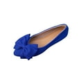 thumbnail image 2 of Miluxas Bowknot Flats for Women Pointed Toe Ballet Shoes Soft Slip on Loafers Suede Dress Shoes Blue 9.5(43), 2 of 8