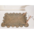 thumbnail image 4 of Hand Braided Beige and Grey Color Scalloped Area Rug Rectangle Rug Natural Jute Rug, 4 of 5