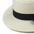 thumbnail image 4 of Women's Straw Boater Sun Hats, Flat Top Wide Brim Sun Hat with Black Bow Ribbon, Foldable Beach Hat for Daily Outdoor, 4 of 5