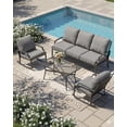 thumbnail image 1 of YODOLLA 4-Piece Patio Furniture Set with Rocking Chairs, Metal Conversation Set with Coffee Table, Dark Gray, 1 of 6