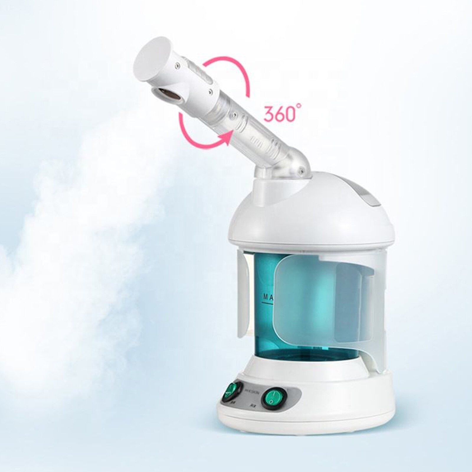 Hinzonek Ionic Facial Steamer, Face Humidifier, Ozone Steamer with 360° Rotatable Arm,Pores Steam Skin Clean Sauna Beauty,Nose&Face Mist Thermal Steamer for Home Facial Sauna Spa