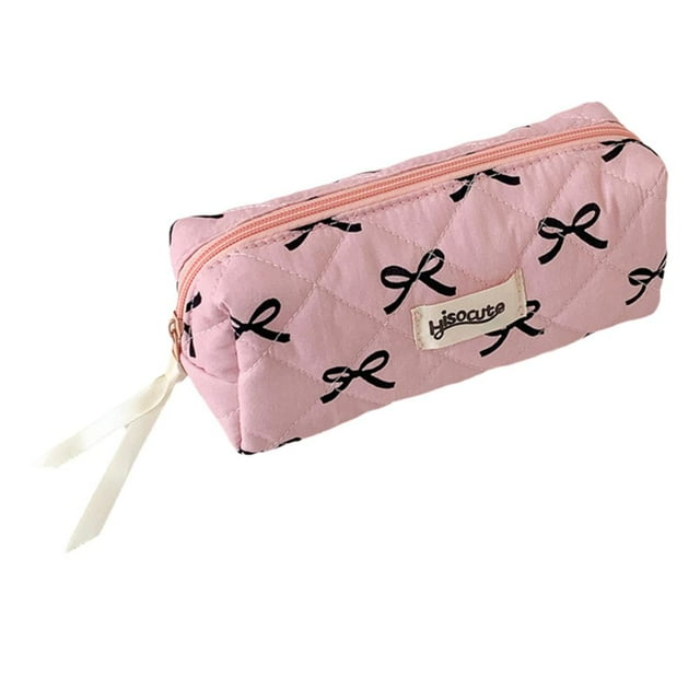 Sac Cosmétique Polyvalent avec Nœud, Trousse de Toilette portable, Étui pour Stylo, Rangement