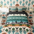 thumbnail image 2 of Erosebridal Bohemian Aztec Dreamcatcher Twin Bedding Sets, Western Cowboy Bedding Comforter Set, Black Reversible 7-Piece, 2 of 6
