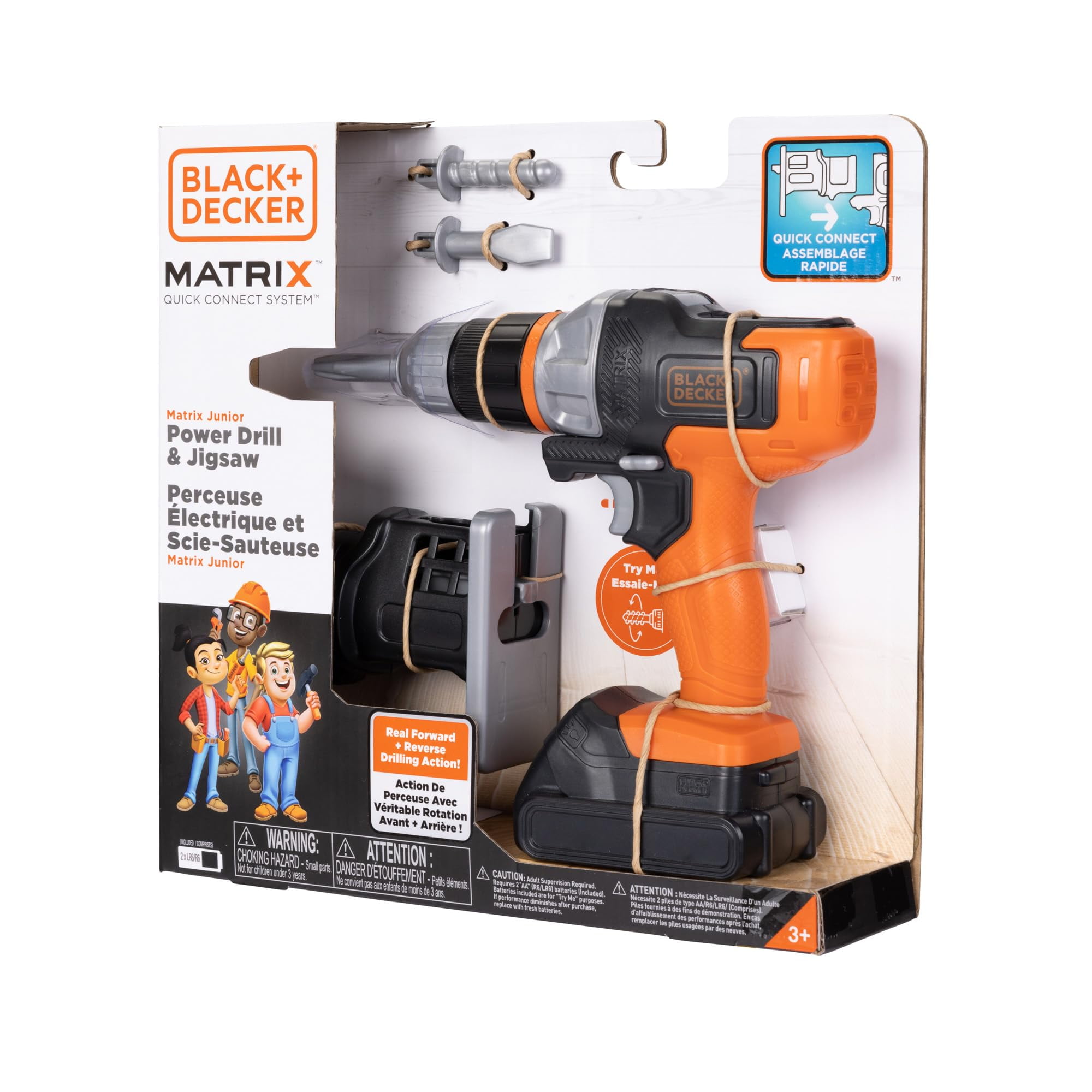 Black+decker Kids Tools All-in-One Mega Case with Matrix Drill, Jigsaw and Sander 25 Pieces Play Tools for Kids