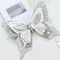 thumbnail image 4 of zhmrfg Silver Mesh Hollow Double-Layer Butterfly Christmas Tree Decoration Ornament Sparkling Holiday Decor for Tree Wreath Wall Tabletop Party Display Winter Festival Accent, 4 of 6