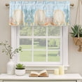 thumbnail image 2 of Coastal Shell Curtain Valances for Windows, Kitchen Valance Window Treatments Panel 2 Pack, Summer Beach Blue Coral Nautical Rod Pocket Short Curtains for Bathroom Bedroom 42 x 18 Inch, 2 of 8