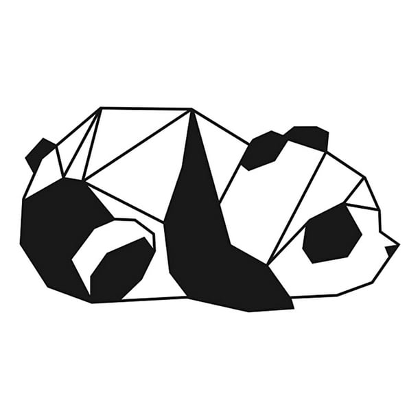 Animal Panda Wall Decor Metal Modern Geometric Art Hanging Ornament Cute Hollow for Home Room Animal Panda Wall Decor Metal Modern Geometric Art Hanging Ornament Cute Hollow for Home Room