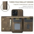 thumbnail image 6 of ELEHOLD 2-in-1 Detachable Wallet Case for iPhone 13 Pro Premium Leather Case Soft TPU Bumper Magnetic Removable Card Holders Kickstand Function Shockproof Case,coffee, 6 of 8