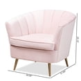 thumbnail image 4 of Baxton Studio Emeline Light Pink Velvet Accent Chair, 4 of 9