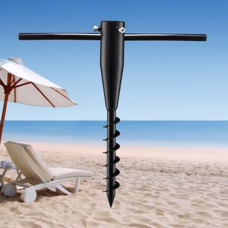 drilling hole for patio umbrella unbranded Beach Umbrella Hole Digger Plastic Screw Plug Spiral Base Anchor
