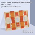 thumbnail image 3 of Yayeee Toggle Light Switch Wall Plate 2-Gang 4.56"x4.48" Decorative Outlet Cover, Beige Geometric Circles, 3 of 7