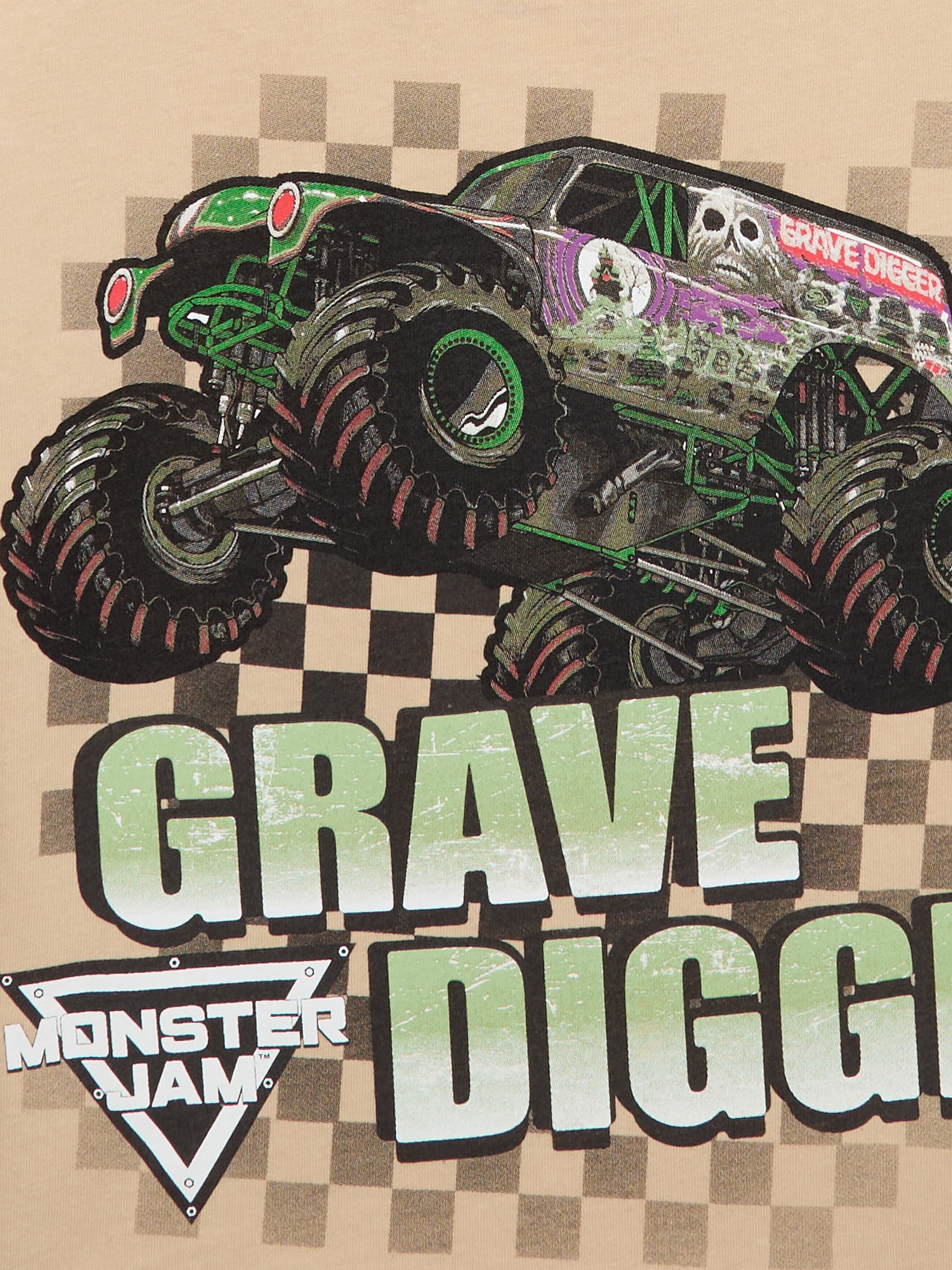 Monster Jam Toddlers’ Grave Digger Cotton Graphic Tee with Short Sleeves, Sizes 12M-5T